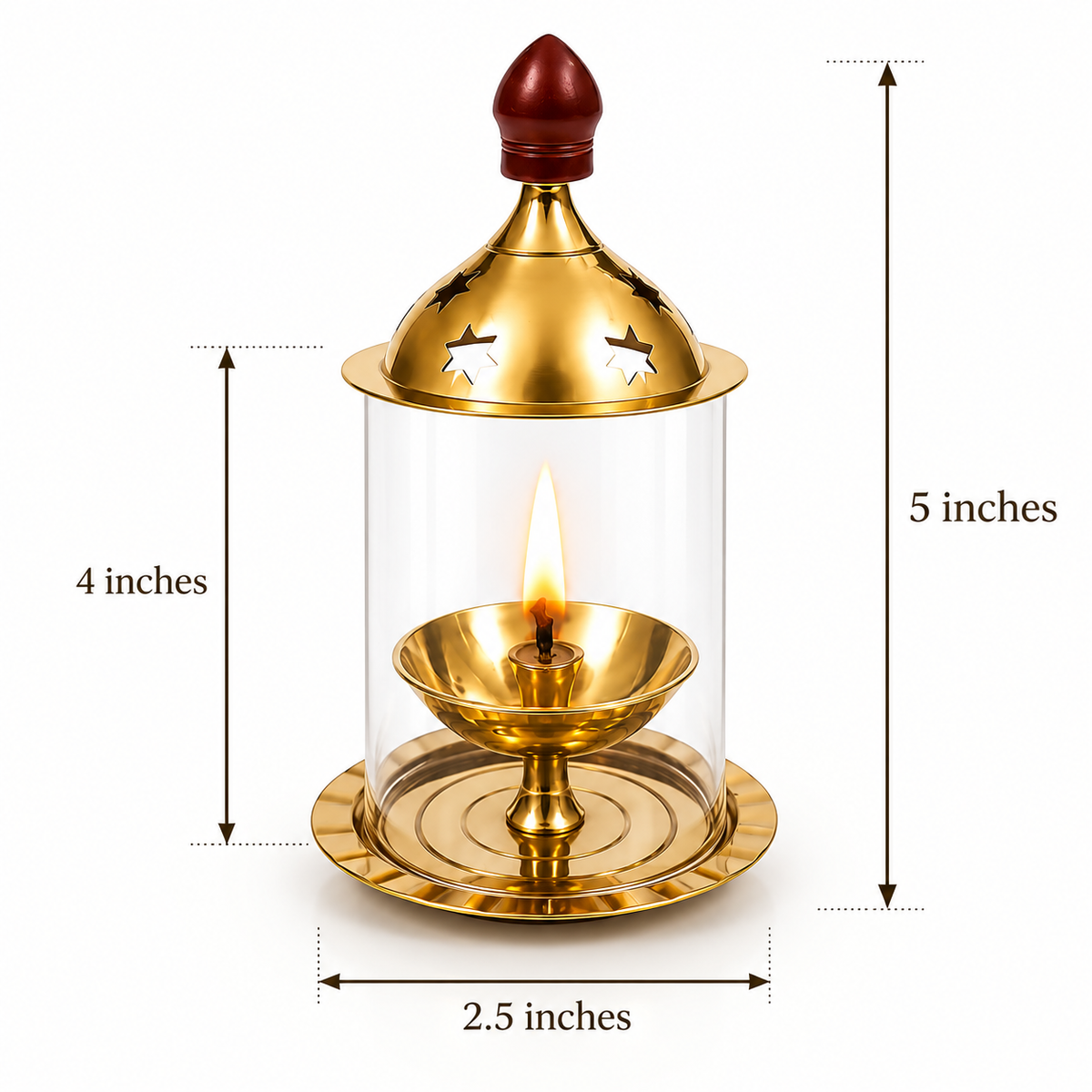 Brass Deepam Akhand Diya with Cover 4inch