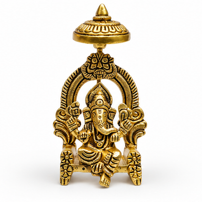 Pure Brass Ganesh Ji Crafted Art | 3.5 inch