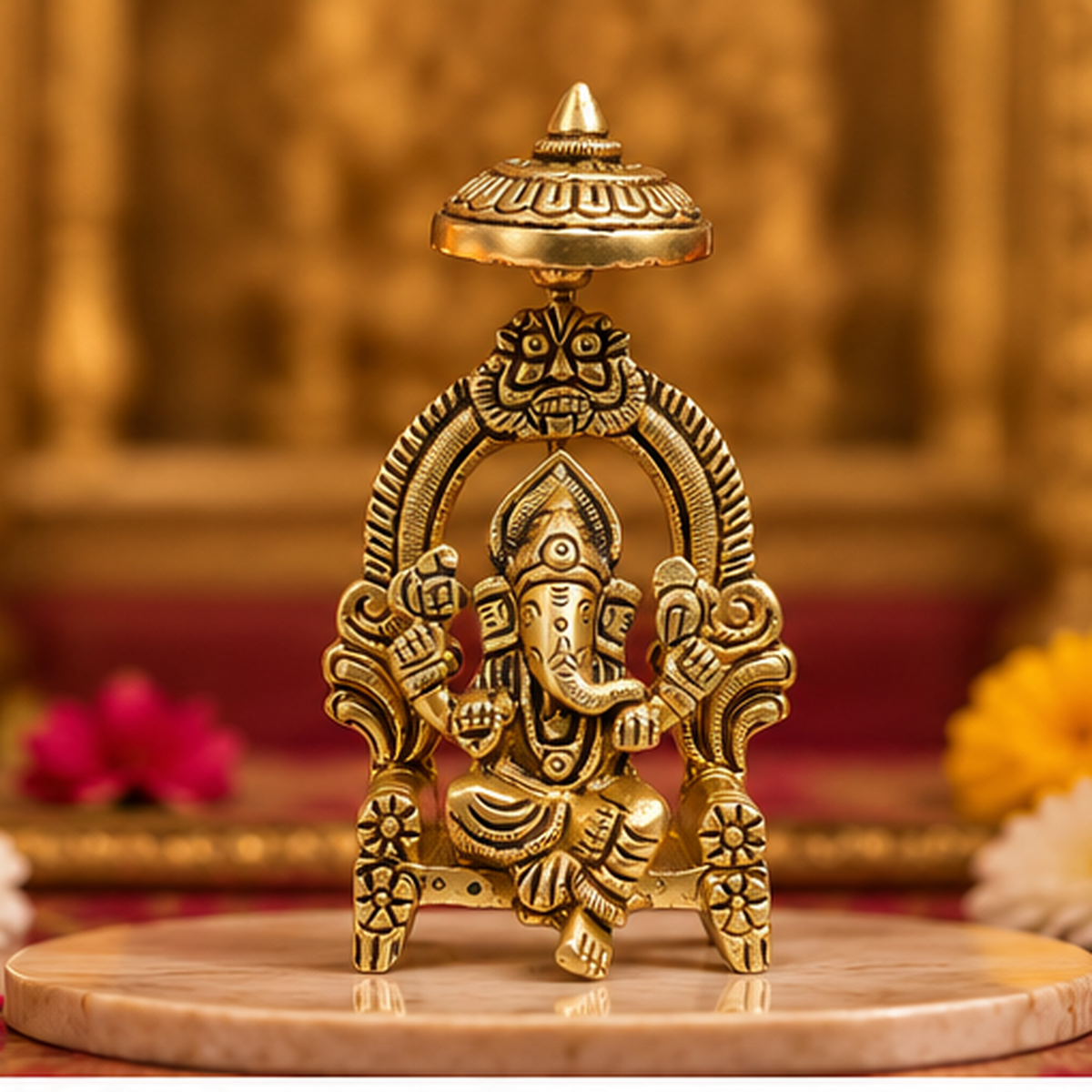 Pure Brass Ganesh Ji Crafted Art | 3.5 inch