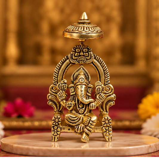 Pure Brass Ganesh Ji Crafted Art | 3.5 inch
