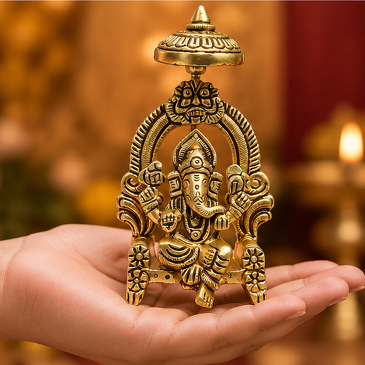 Pure Brass Ganesh Ji Crafted Art | 3.5 inch