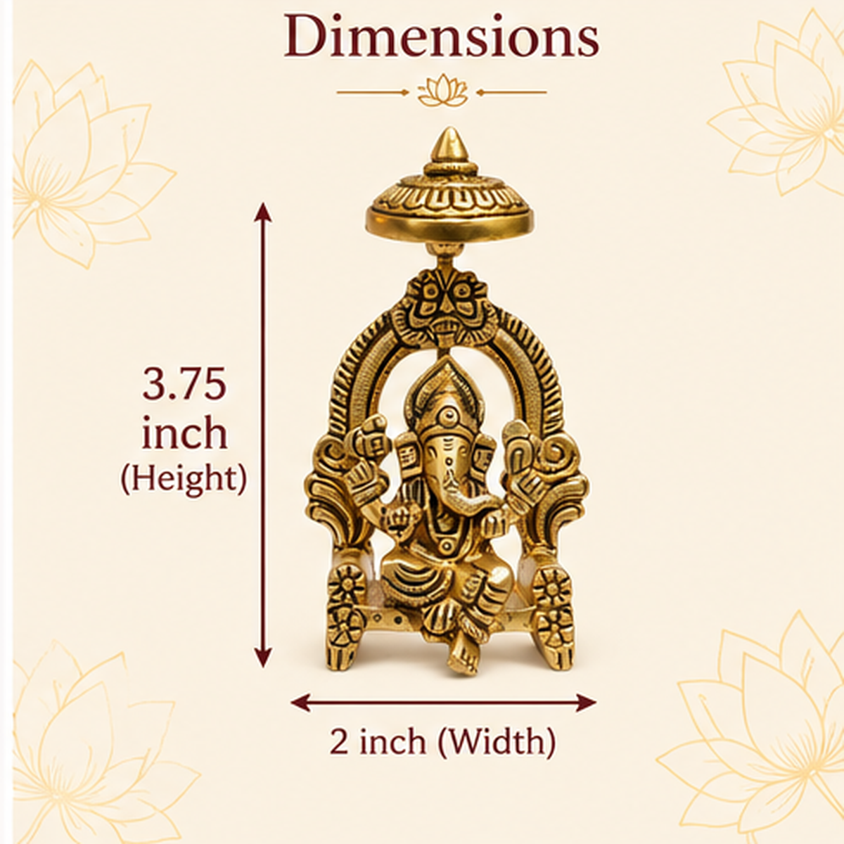 Pure Brass Ganesh Ji Crafted Art | 3.5 inch