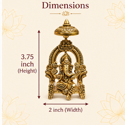 Pure Brass Ganesh Ji Crafted Art | 3.5 inch