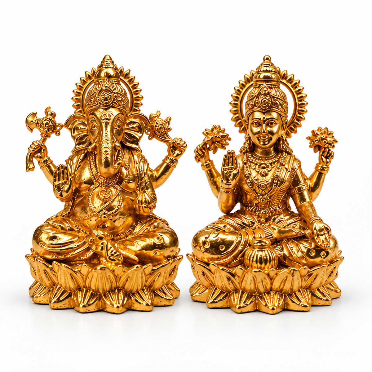 Premium Brass Lakshmi Ganesh Ji Crafted Art Pair | 2.5