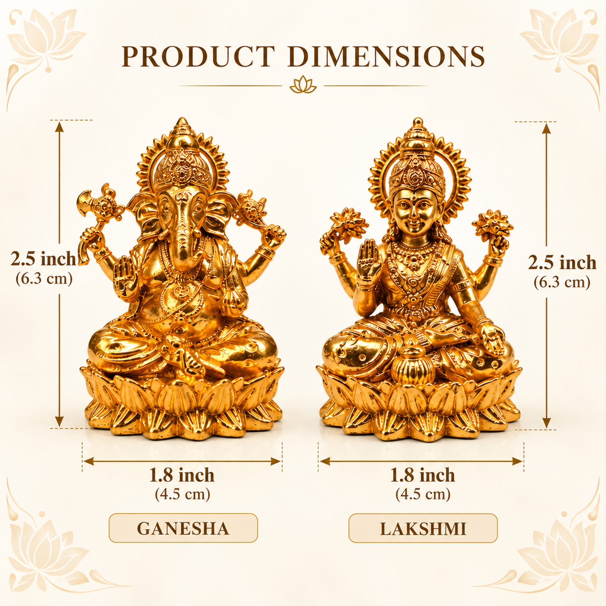Premium Brass Lakshmi Ganesh Ji Crafted Art Pair | 2.5