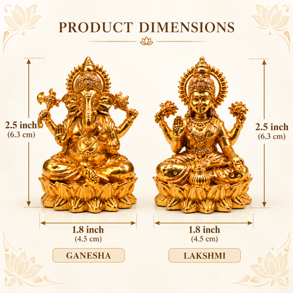 Premium Brass Lakshmi Ganesh Ji Crafted Art Pair | 2.5
