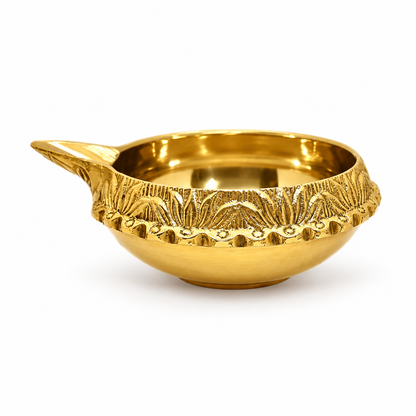 Kuber Pure Brass Diya for Puja - 2 inch