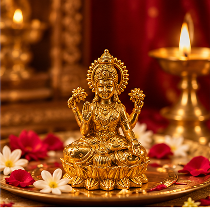 Premium Design Brass Lakshmi Ji Crafted Art | 2.5 inch