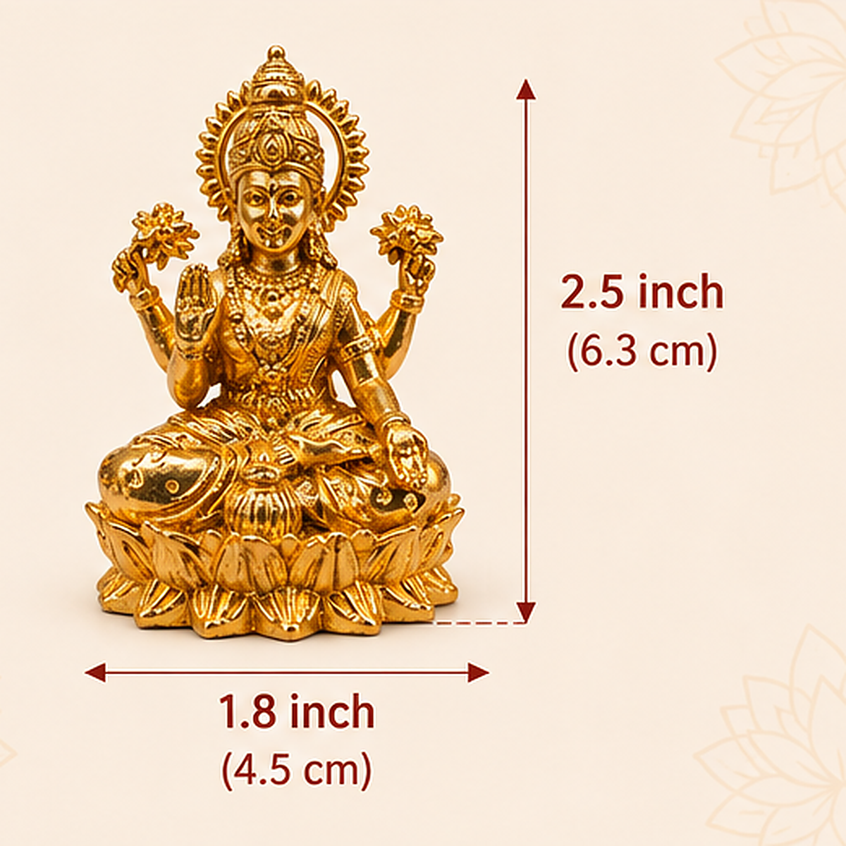 Premium Design Brass Lakshmi Ji Crafted Art | 2.5 inch