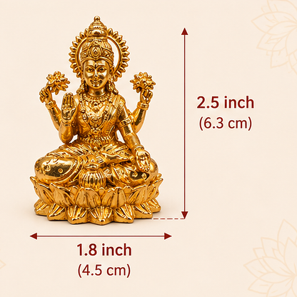 Premium Design Brass Lakshmi Ji Crafted Art | 2.5 inch