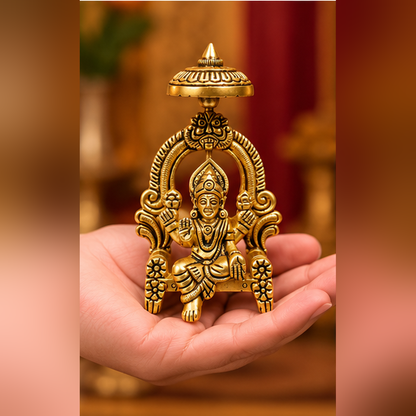 Pure Brass Lakshmi Ji Crafted Art | 3.5 inch
