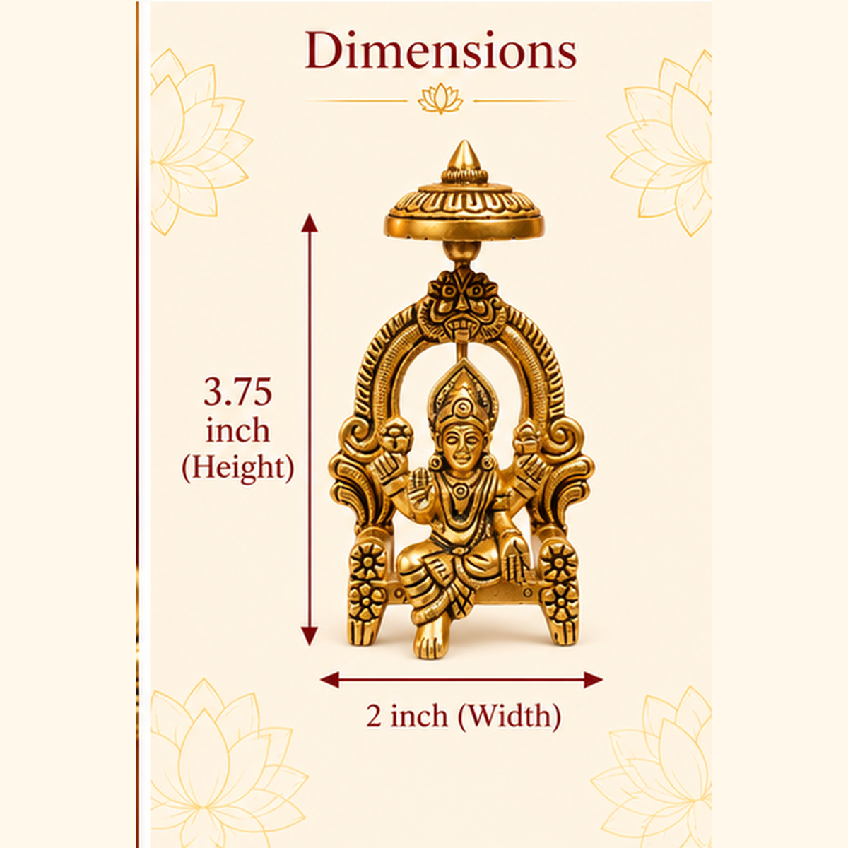 Pure Brass Lakshmi Ji Crafted Art | 3.5 inch