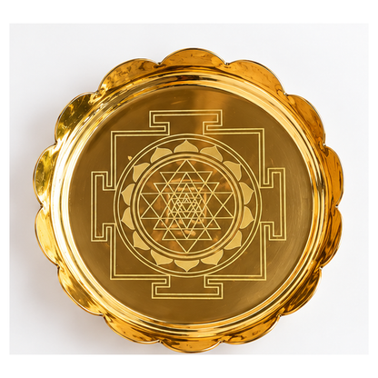 Sri Yantra Lotus Pooja Plate