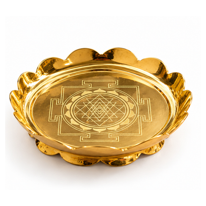 Sri Yantra Lotus Pooja Plate