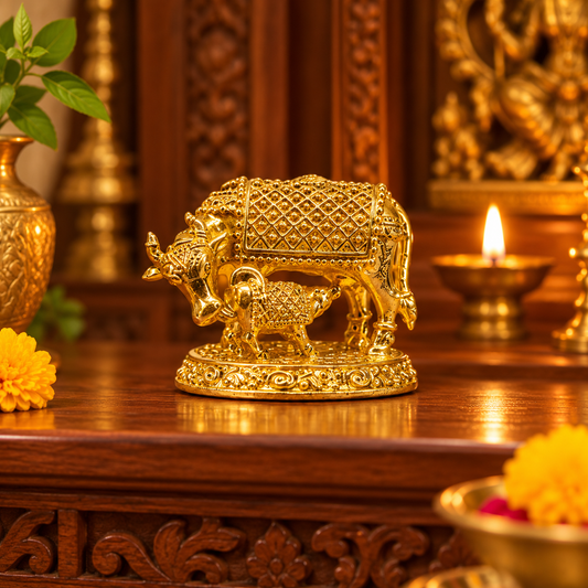 Pure Brass Gau Mata | Kamdhenu | 3 inch