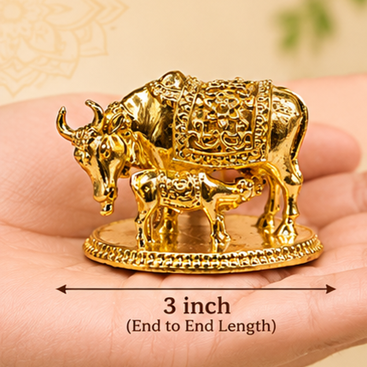 Pure Brass Gau Mata | Kamdhenu | 3 inch