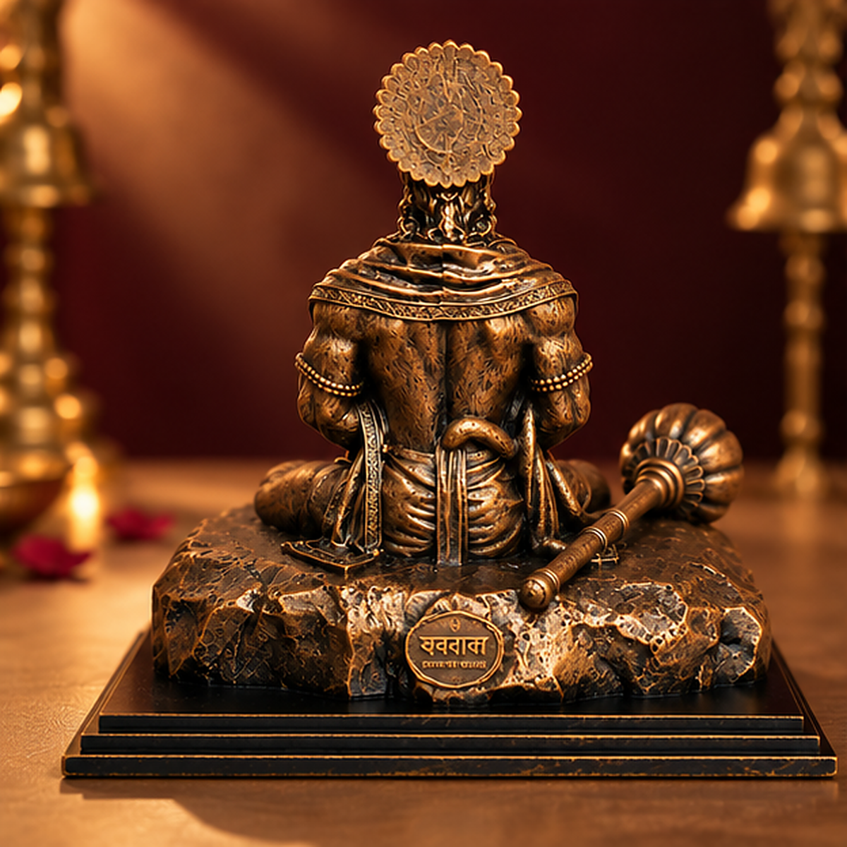 Meditating Hanuman Ji Artistic Idol – Antique Bronze Finish