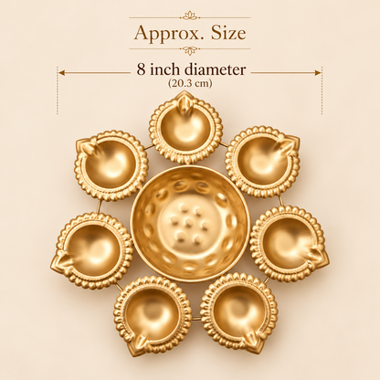 7 Diya Urli with Central Flower Bowl