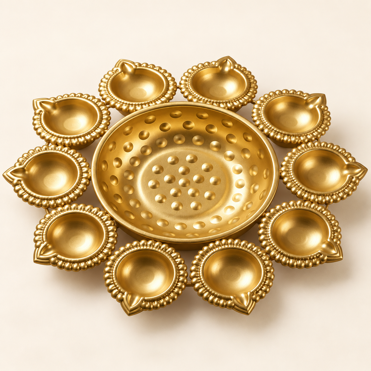 10 Diya Urli with Central Flower Bowl