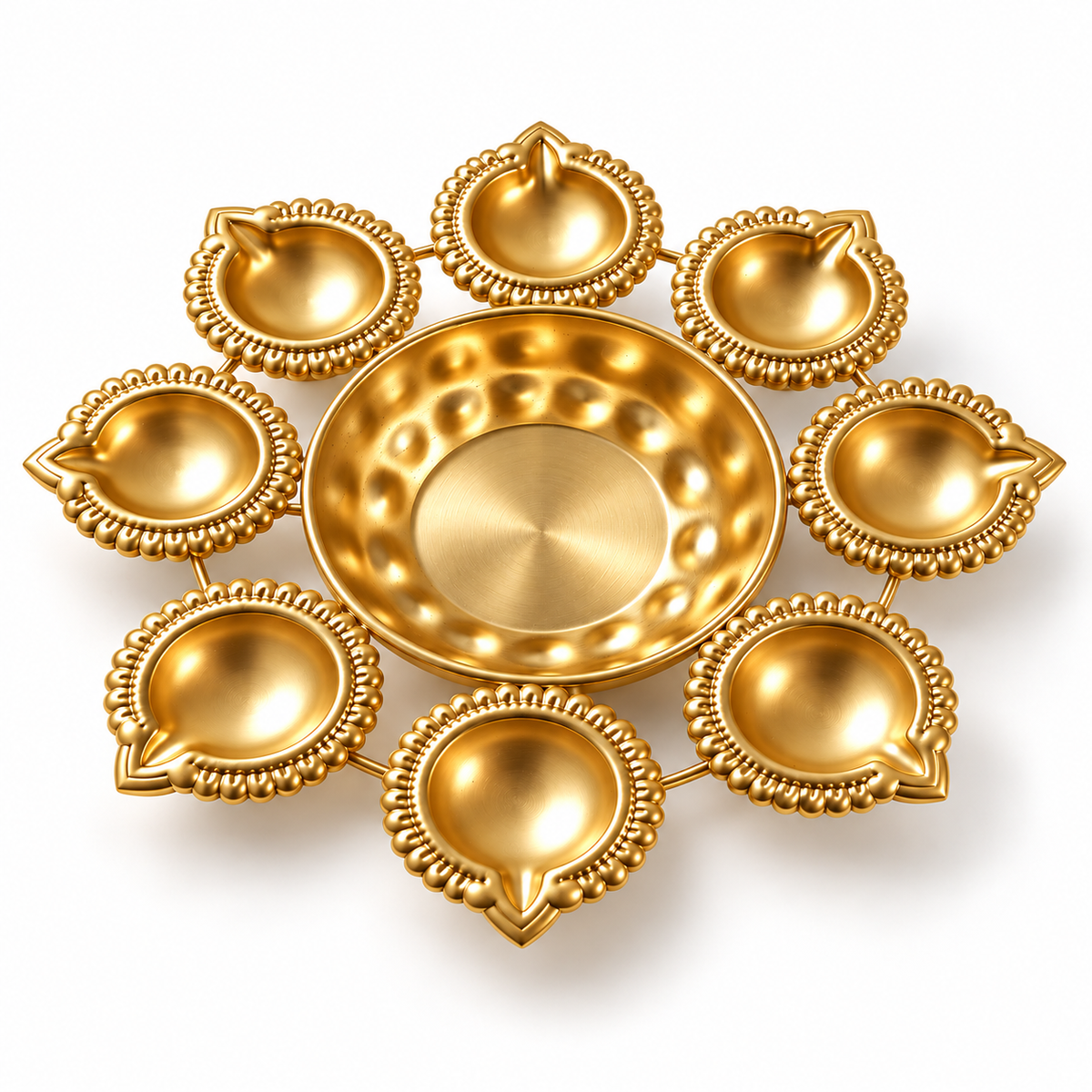 8 Diya Urli with Central Flower Bowl