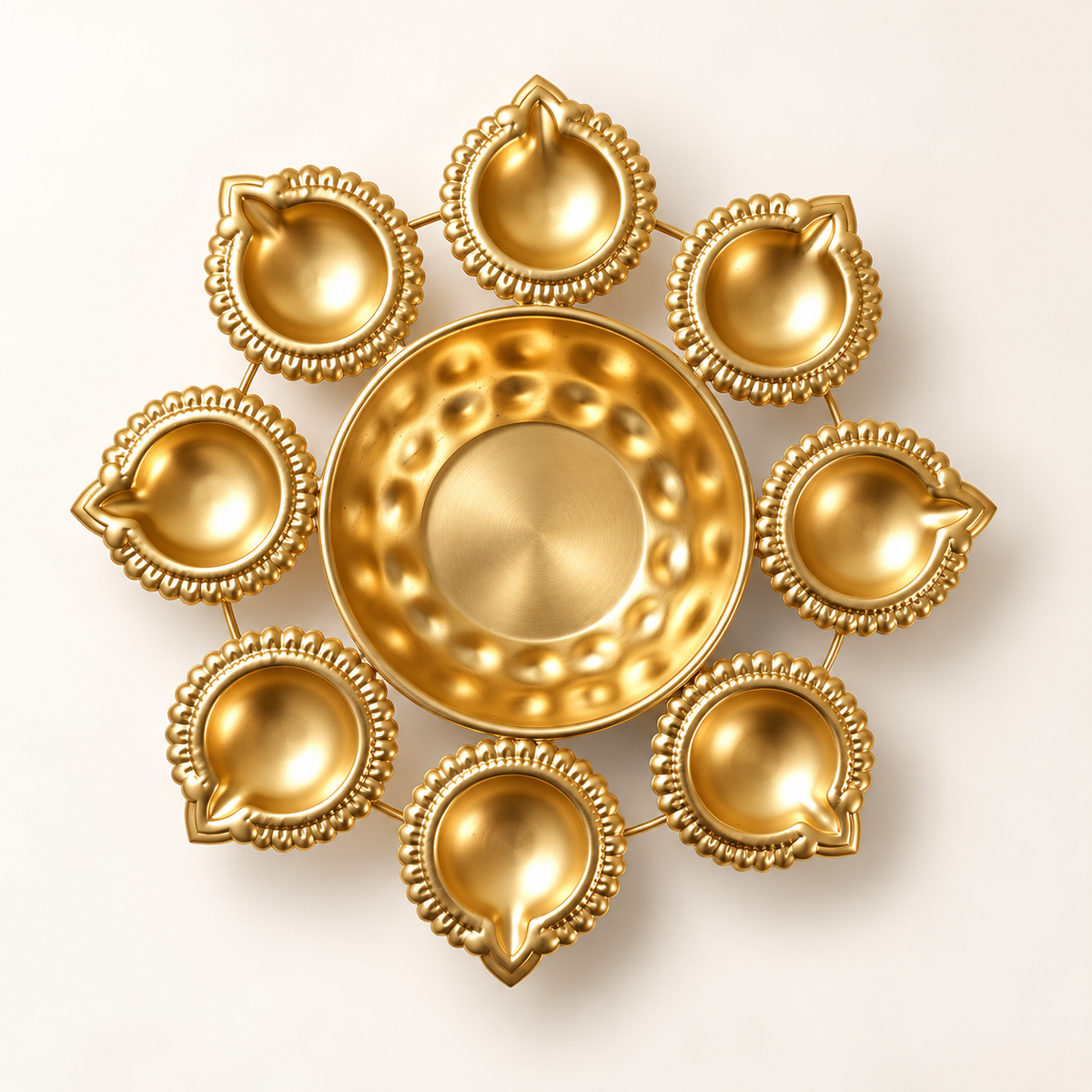 8 Diya Urli with Central Flower Bowl
