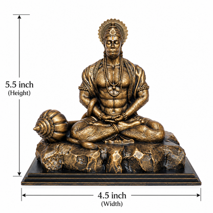 Meditating Hanuman Ji Artistic Idol – Antique Bronze Finish