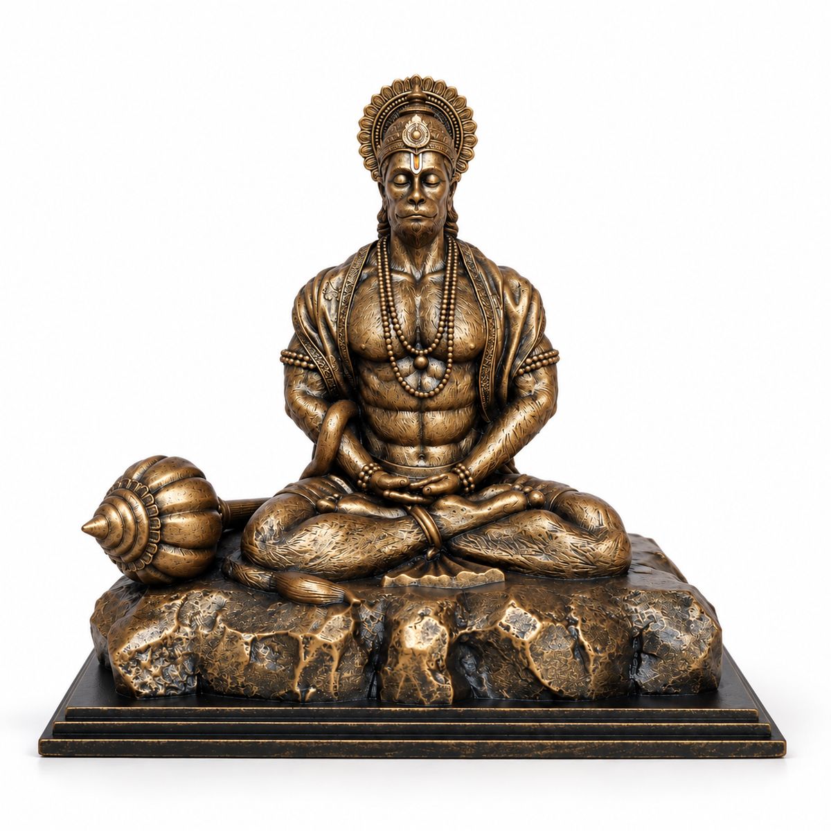 Meditating Hanuman Ji Artistic Idol – Antique Bronze Finish