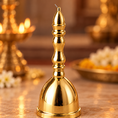 Traditional Golden Pooja Ghanti - Bell