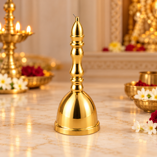 Traditional Golden Pooja Ghanti - Bell