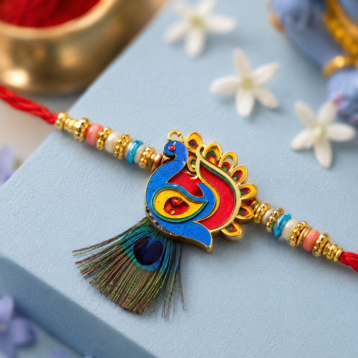 Crafted Mor Punkh Design - Rakhi