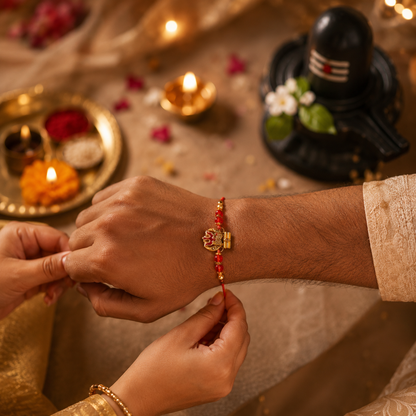 Shiv Trishul Rakhi - Premium Design