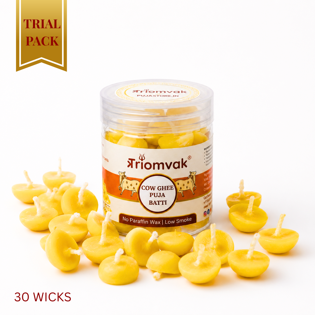 Triomvak Pure Cow Ghee Diya Batti - Small
