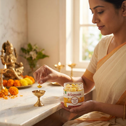 Triomvak Pure Cow Ghee Diya Batti - Medium