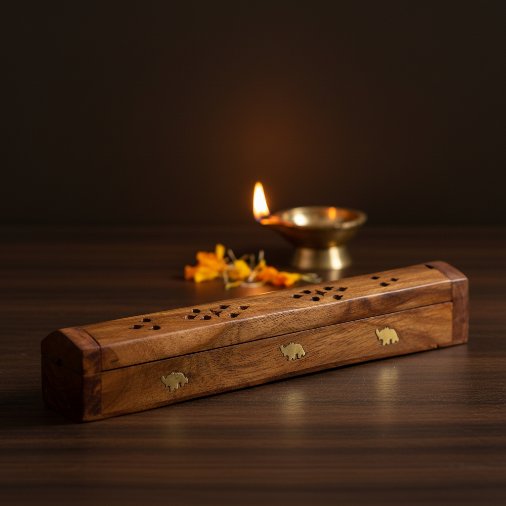 Agarbatti Incense Stick Box Holder with Dhoop Stand and Ash Catcher