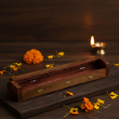Agarbatti Incense Stick Box Holder with Dhoop Stand and Ash Catcher