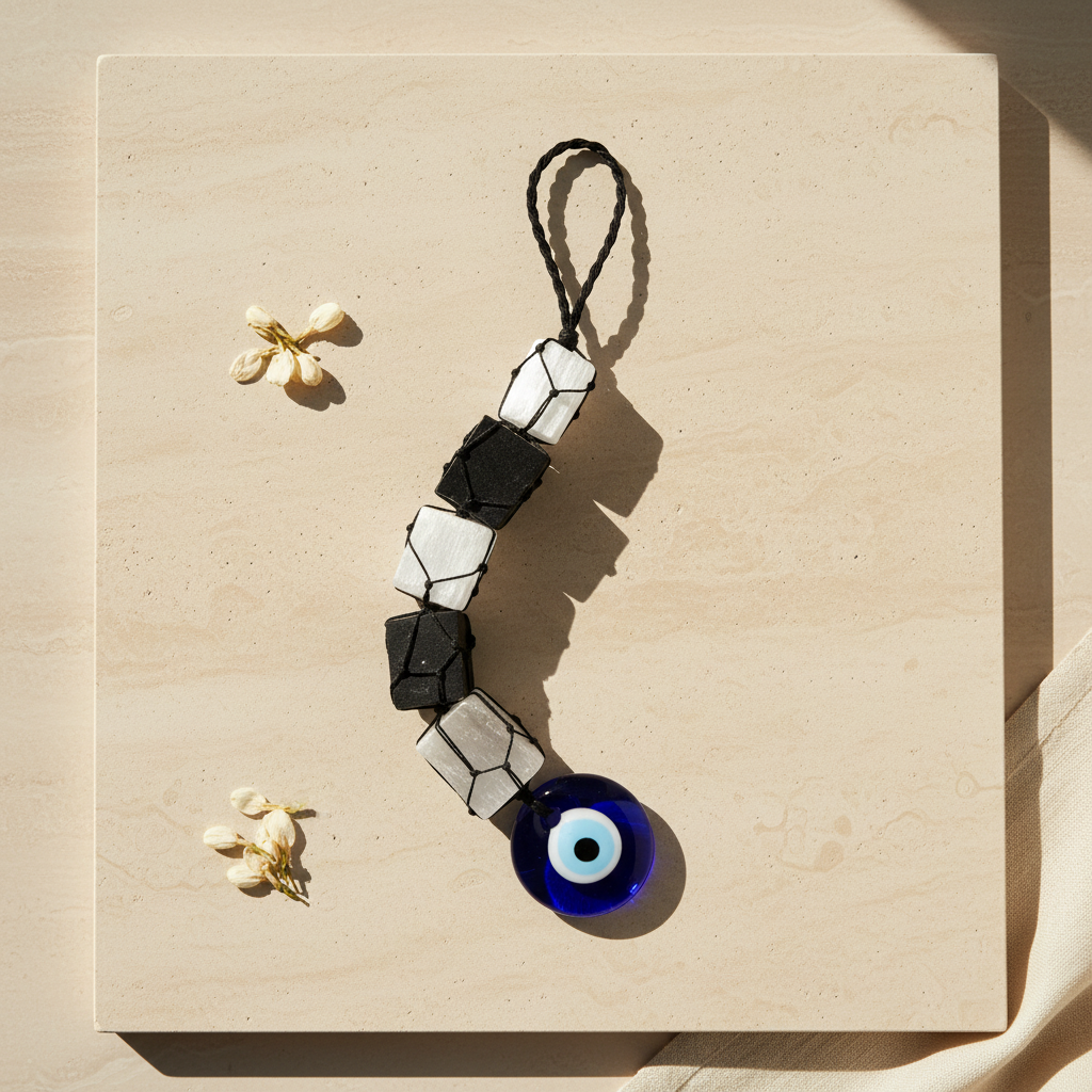 Tourmaline Selenite Evil Eye