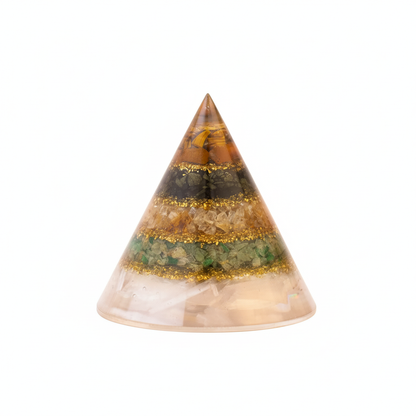 Conical Dhan Yog Pyramid With Selenite Base