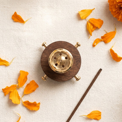 Round Base Sheesham wood Agarbati Stand